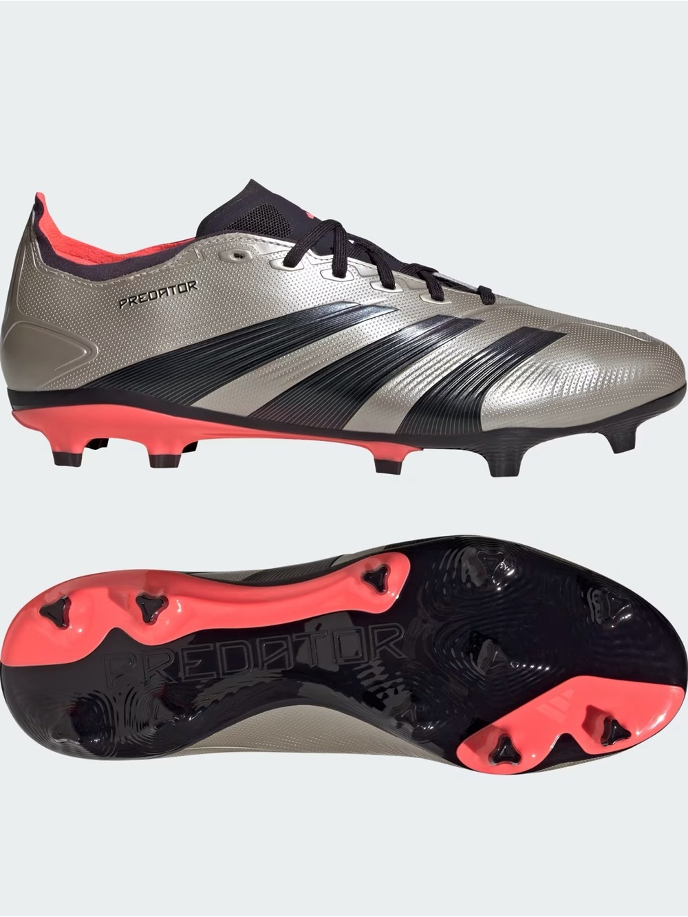 adidas Kids Silver & Coral Predator Soccer Cleats